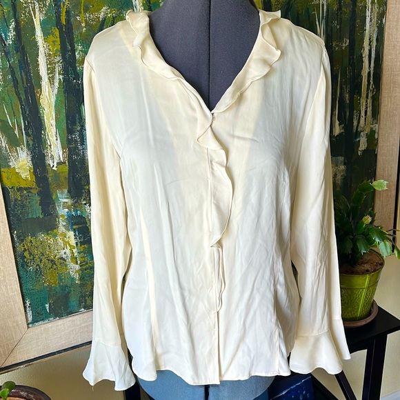 Vintage Silk Cream Blouse - Picture 1 of 9